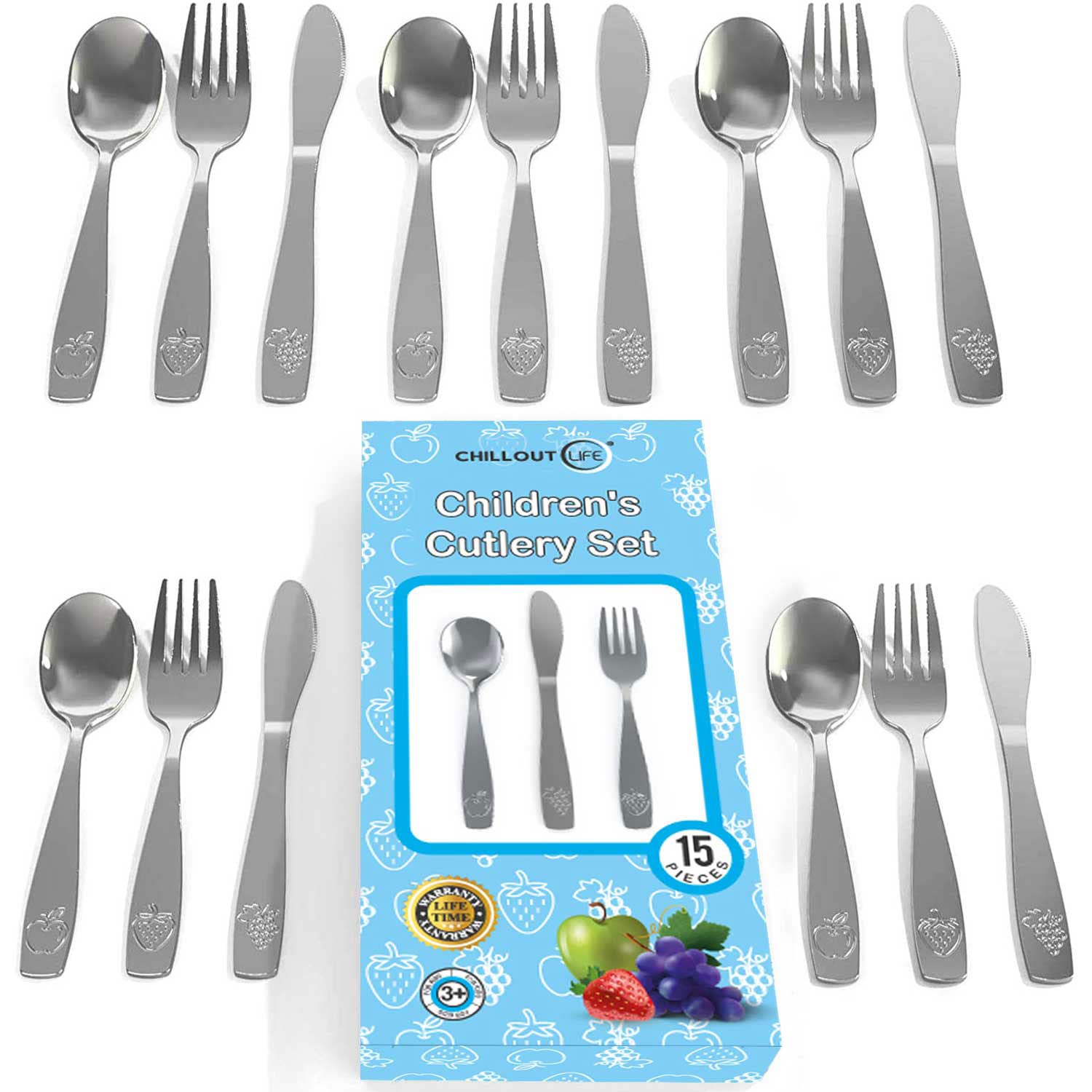 Foto 2 pulgar | Juego De Utensilios Chillout Life De Acero Inoxidable Para Niños, 15 Piezas - Venta Internacional.