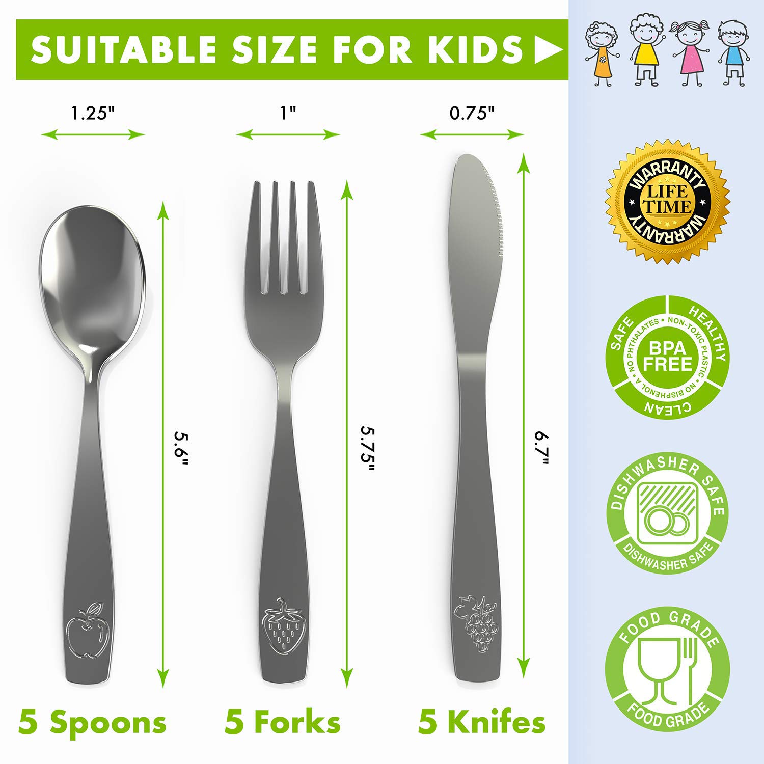 Foto 3 pulgar | Juego De Utensilios Chillout Life De Acero Inoxidable Para Niños, 15 Piezas - Venta Internacional.