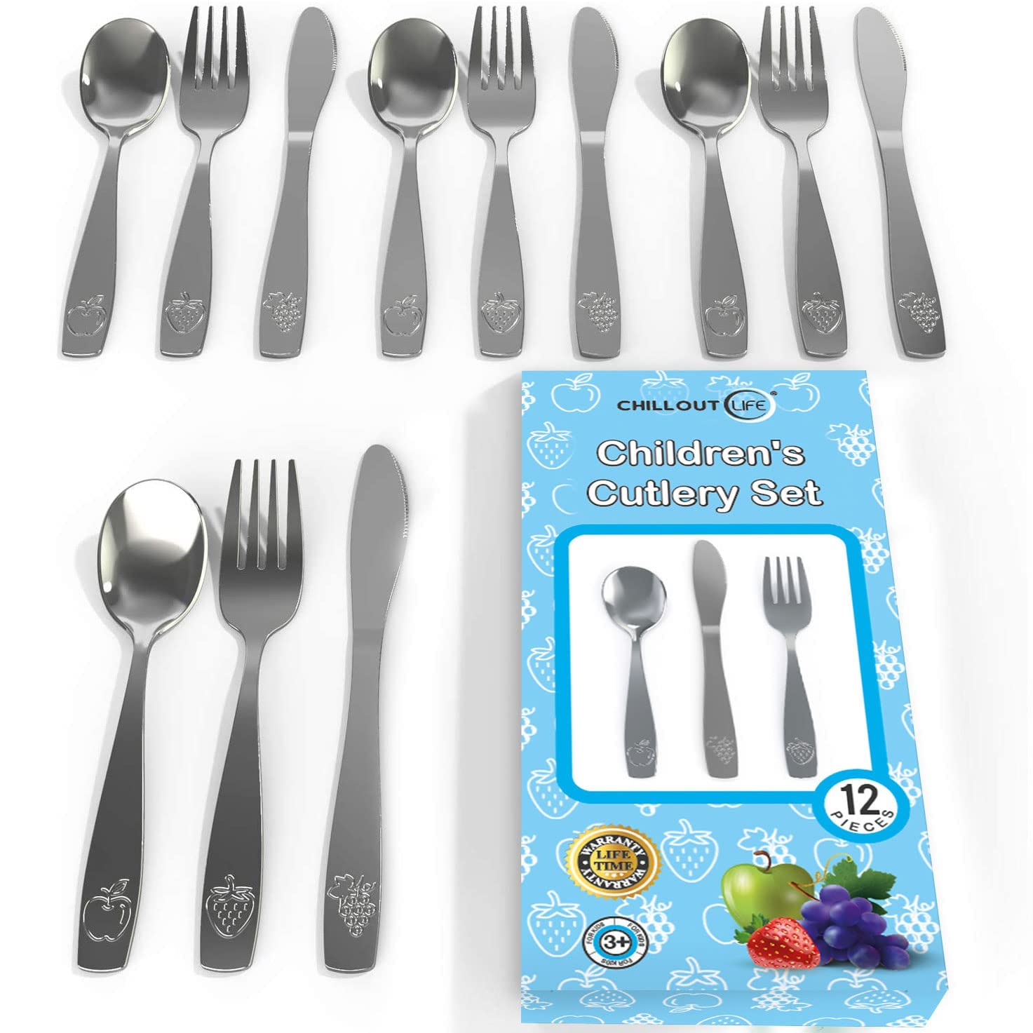 Juego De Utensilios De Acero Inoxidable Para Niños Chillout Life 12 Piezas - Venta Internacional.