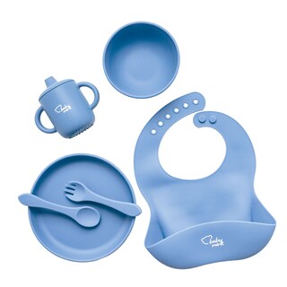 Foto 4 | Set De Alimentación Baby Mink Bmf03 Azul (platos, Tazón, Set De Cubiertos Y Vaso Con Tapa)