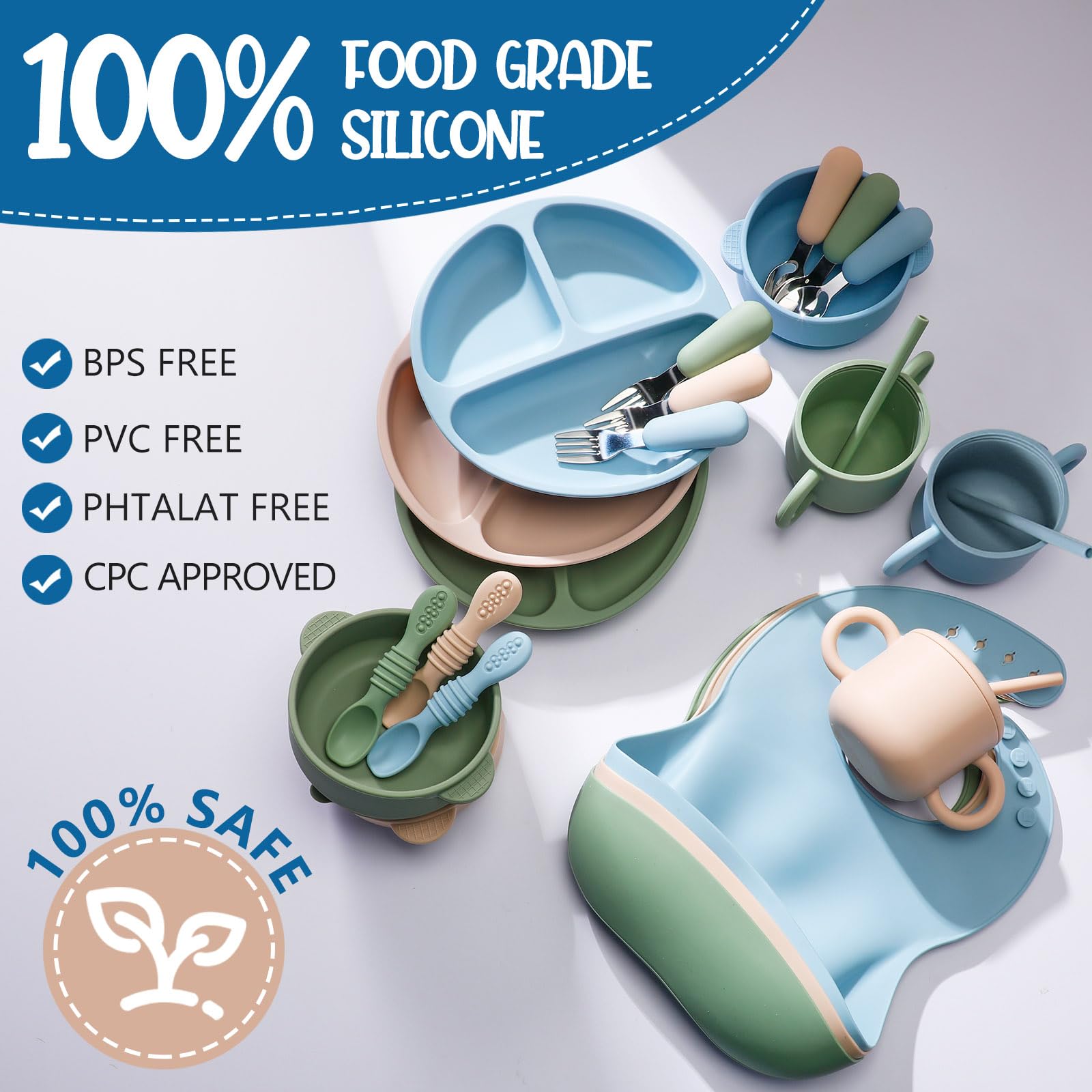 Foto 3 pulgar | Set de Alimentación para Bebés Yinder Silicone 24 Piezas - Venta Internacional