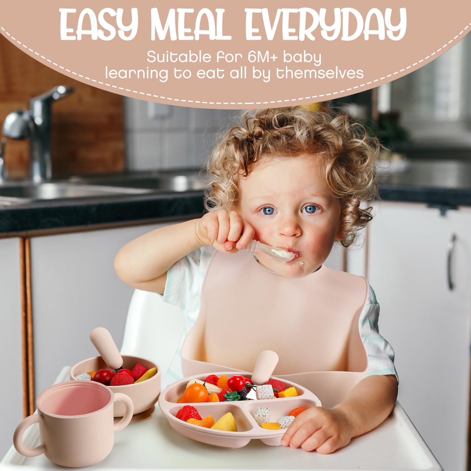 Foto 4 pulgar | Set de Alimentación para Bebés Yinder Silicone 24 Piezas - Venta Internacional