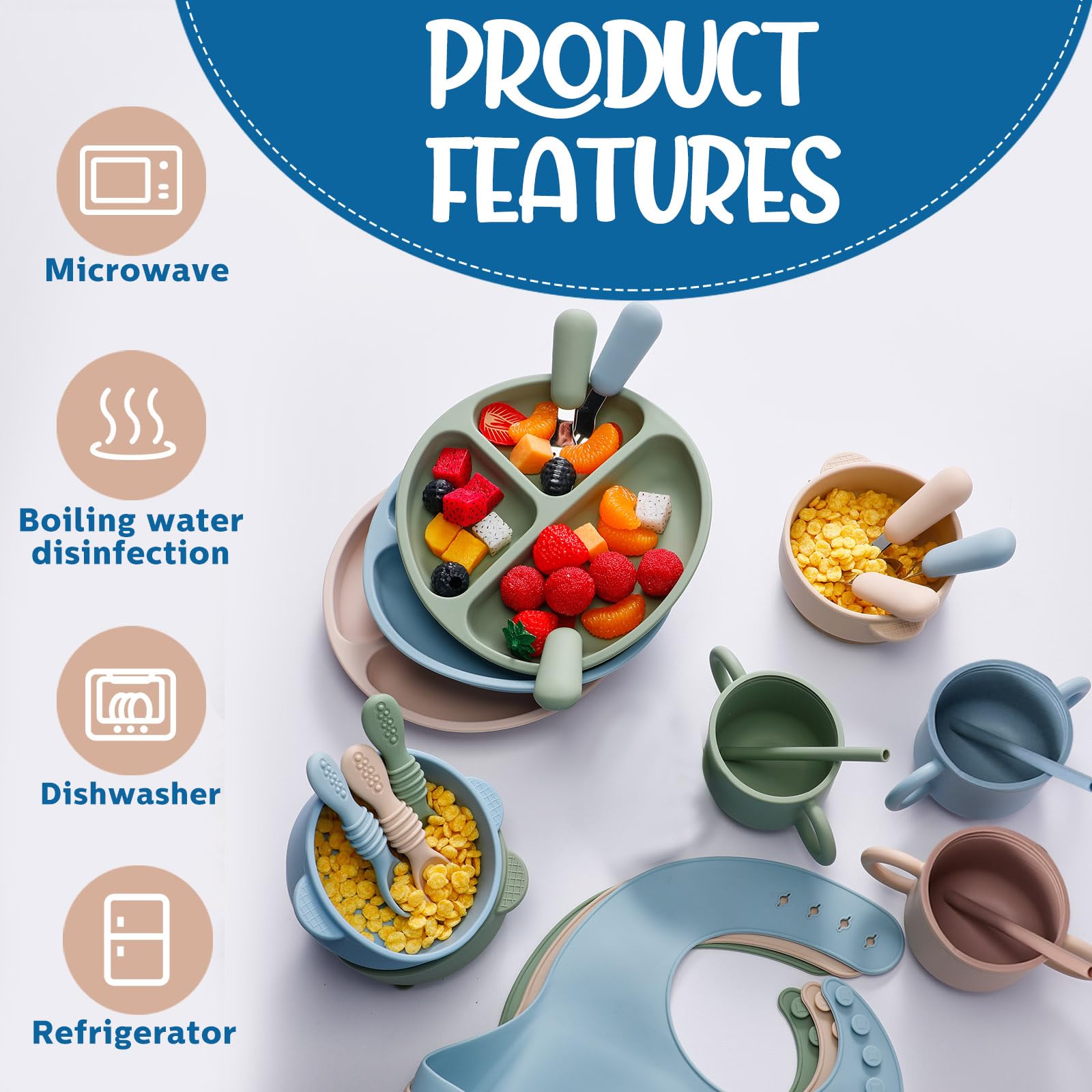 Foto 6 pulgar | Set de Alimentación para Bebés Yinder Silicone 24 Piezas - Venta Internacional