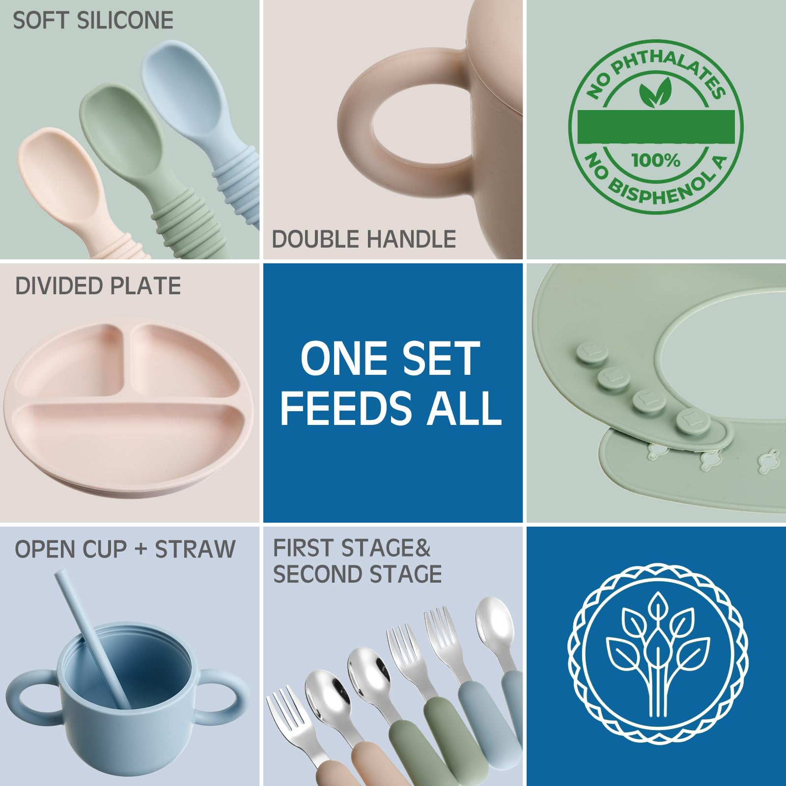 Foto 7 pulgar | Set de Alimentación para Bebés Yinder Silicone 24 Piezas - Venta Internacional