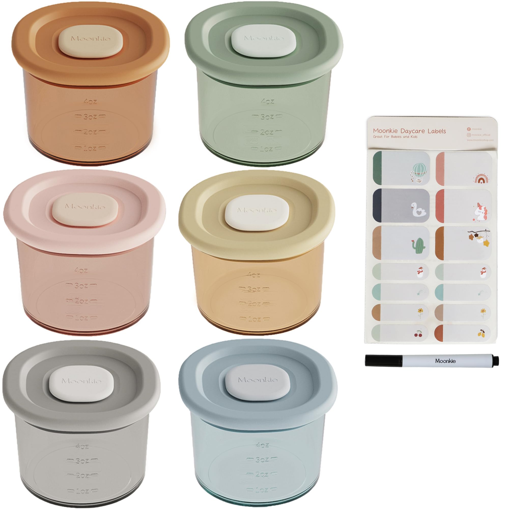 Foto 2 pulgar | Contenedores De Comida Para Bebés Moonkie De Silicona De 120 Ml Con Tapas Herméticas - Venta Internacional.
