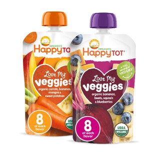 Foto 1 | Bolsitas De Comida Para Bebés Happytot Stage 4 Love My Veggies, 125 Ml, Paquete De 16 - Venta Internacional.