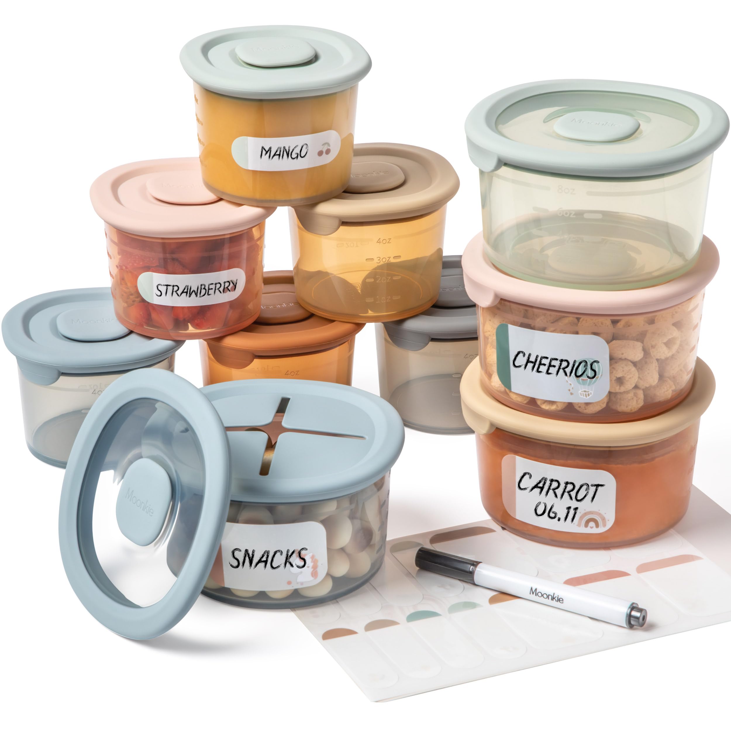 Recipientes De Comida Para Bebés Moonkie Silicone 240 Ml/120 Ml, Juego De 2 - Venta Internacional.