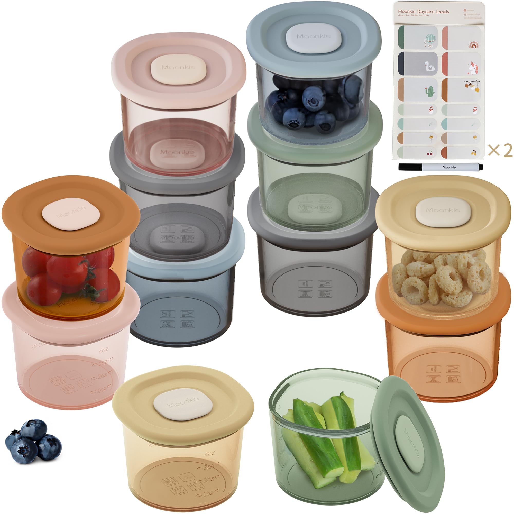 Foto 2 pulgar | Contenedores De Comida Para Bebés Moonkie De Silicona De 120 Ml Con Tapas Herméticas - Venta Internacional.
