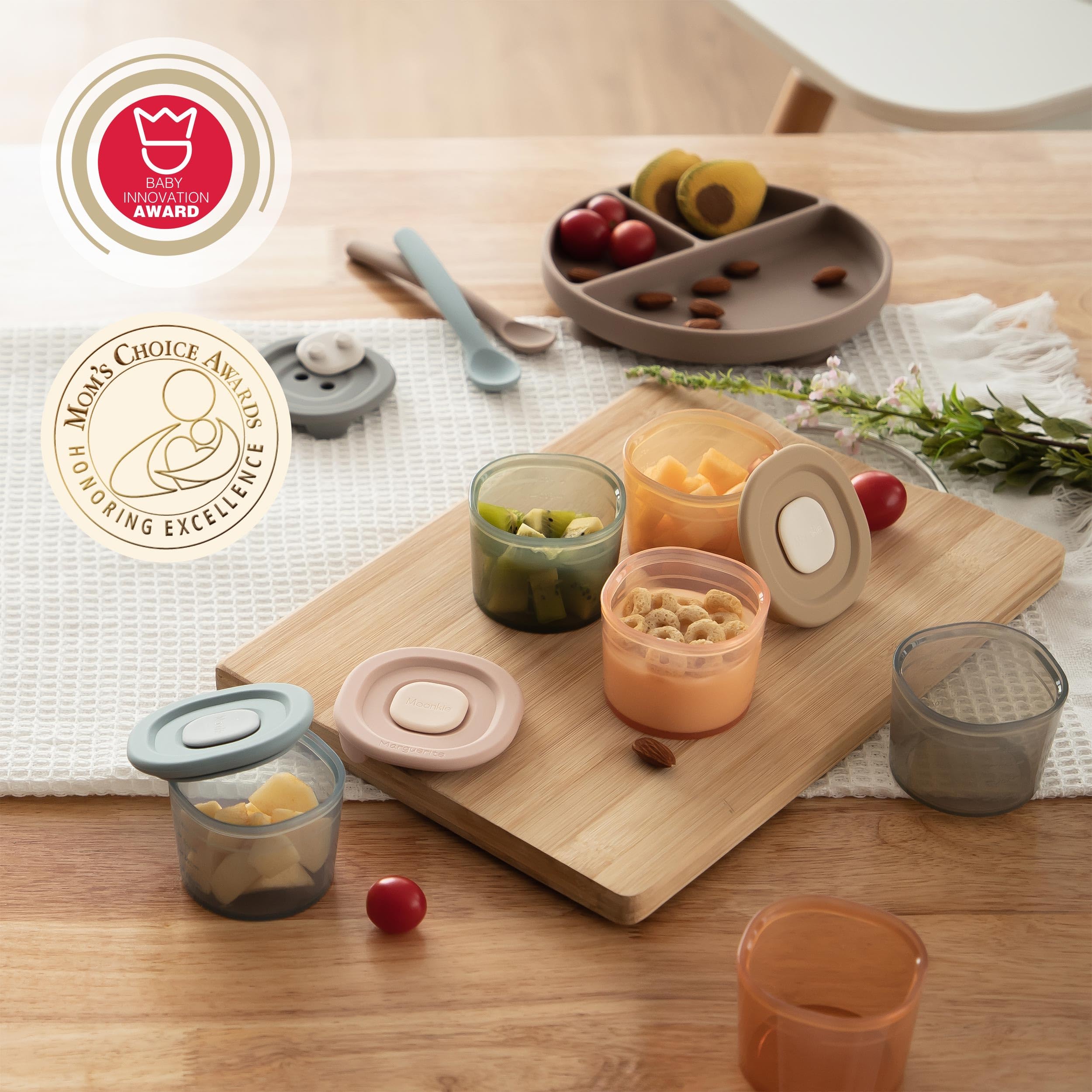 Foto 7 | Contenedores De Comida Para Bebés Moonkie De Silicona De 120 Ml Con Tapas Herméticas - Venta Internacional.