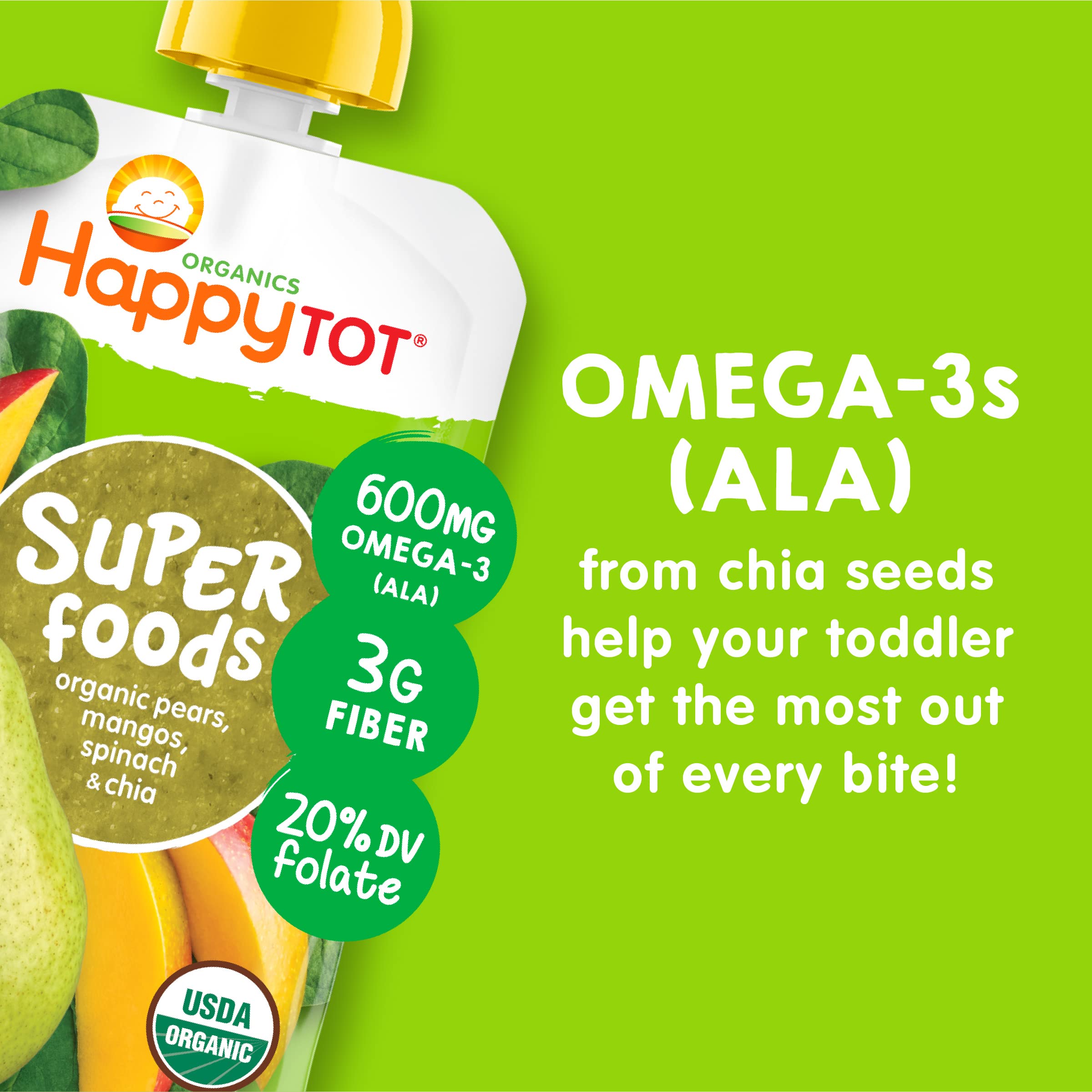 Foto 5 pulgar | Bolsitas De Comida Para Bebés Happytot Stage 4, Sin Gluten, Veganas, 125 Ml X 16 - Venta Internacional.