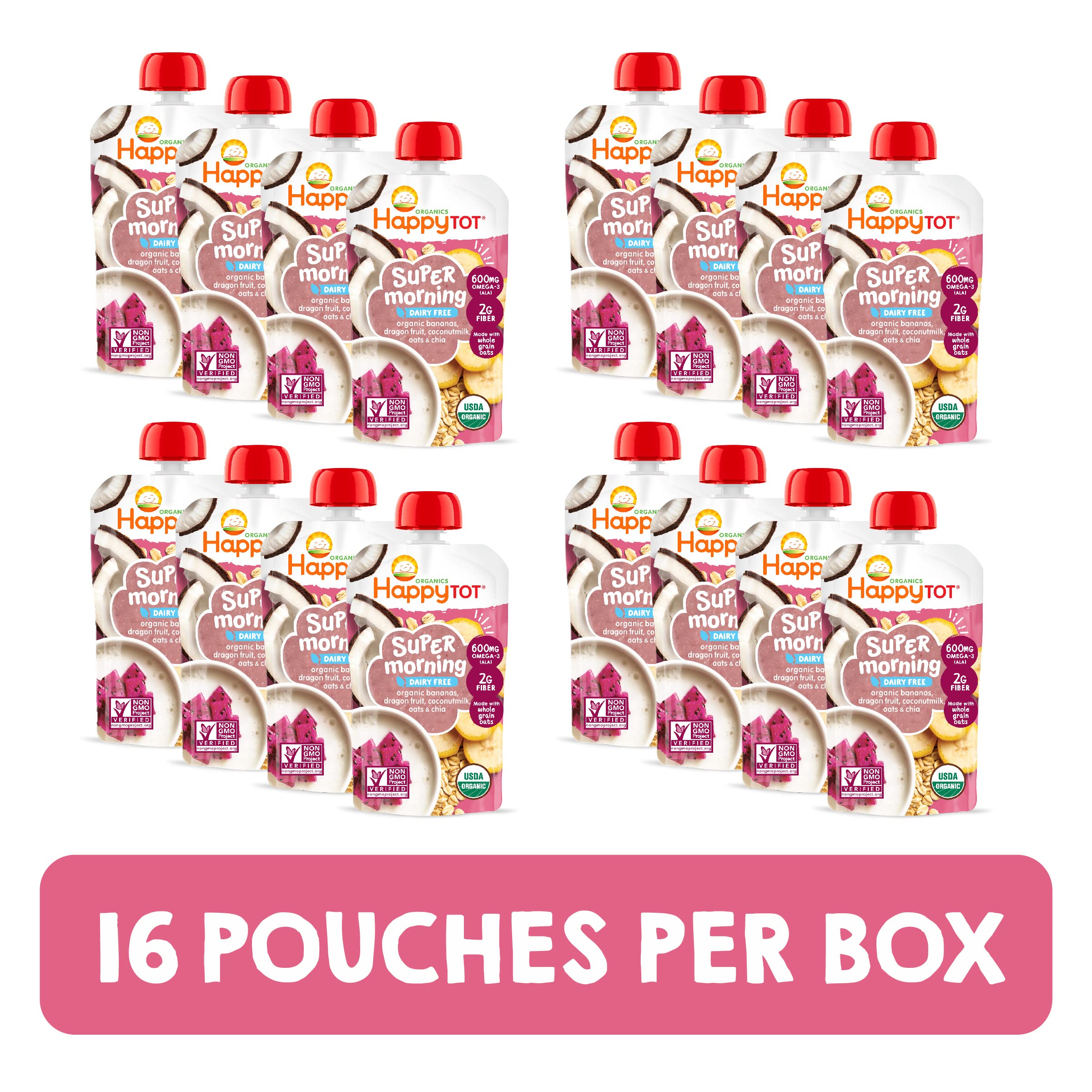 Foto 3 pulgar | Bolsitas De Comida Para Bebés Happytot Stage 4 Super Morning 120 Ml X 16 - Venta Internacional.