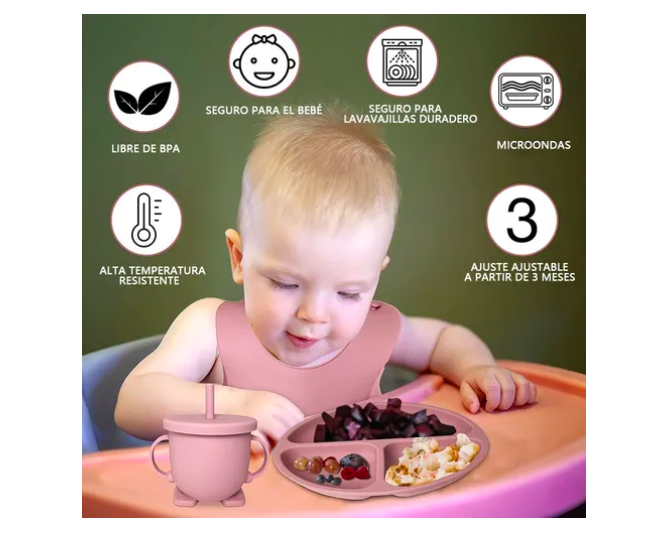 Foto 3 pulgar | Juego Xtellar De Alimentación De Silicona Antideslizante Para Bebés