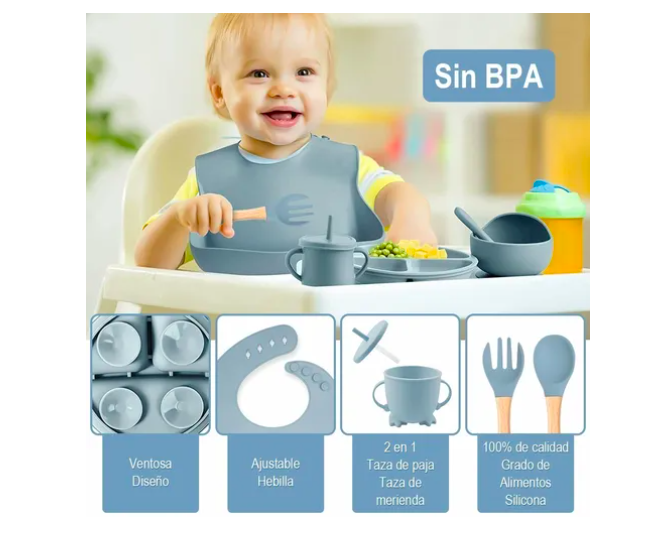 Foto 4 pulgar | Juego Xtellar De Alimentación De Silicona Antideslizante Para Bebés