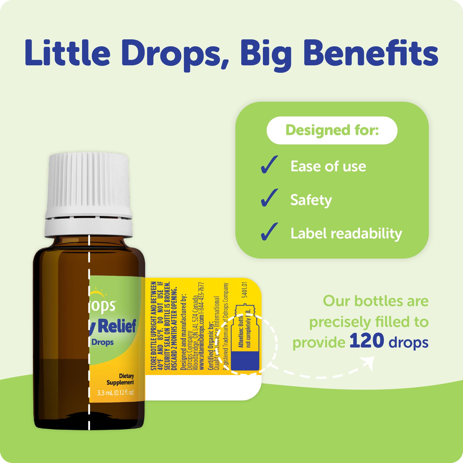 Foto 3 pulgar | Suplemento Ddrops Baby Tummy Relief Liquid 120 Gotas - Venta Internacional.