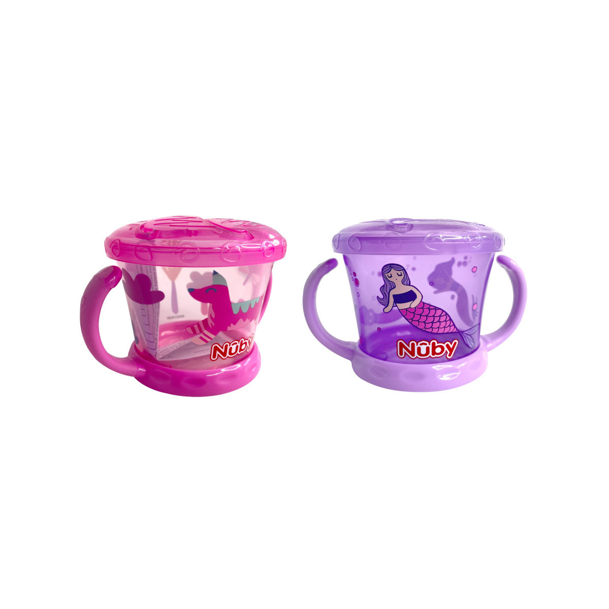 Dos Contenedores Para  Botanas  Multicolor  Nuby5483MD-RS