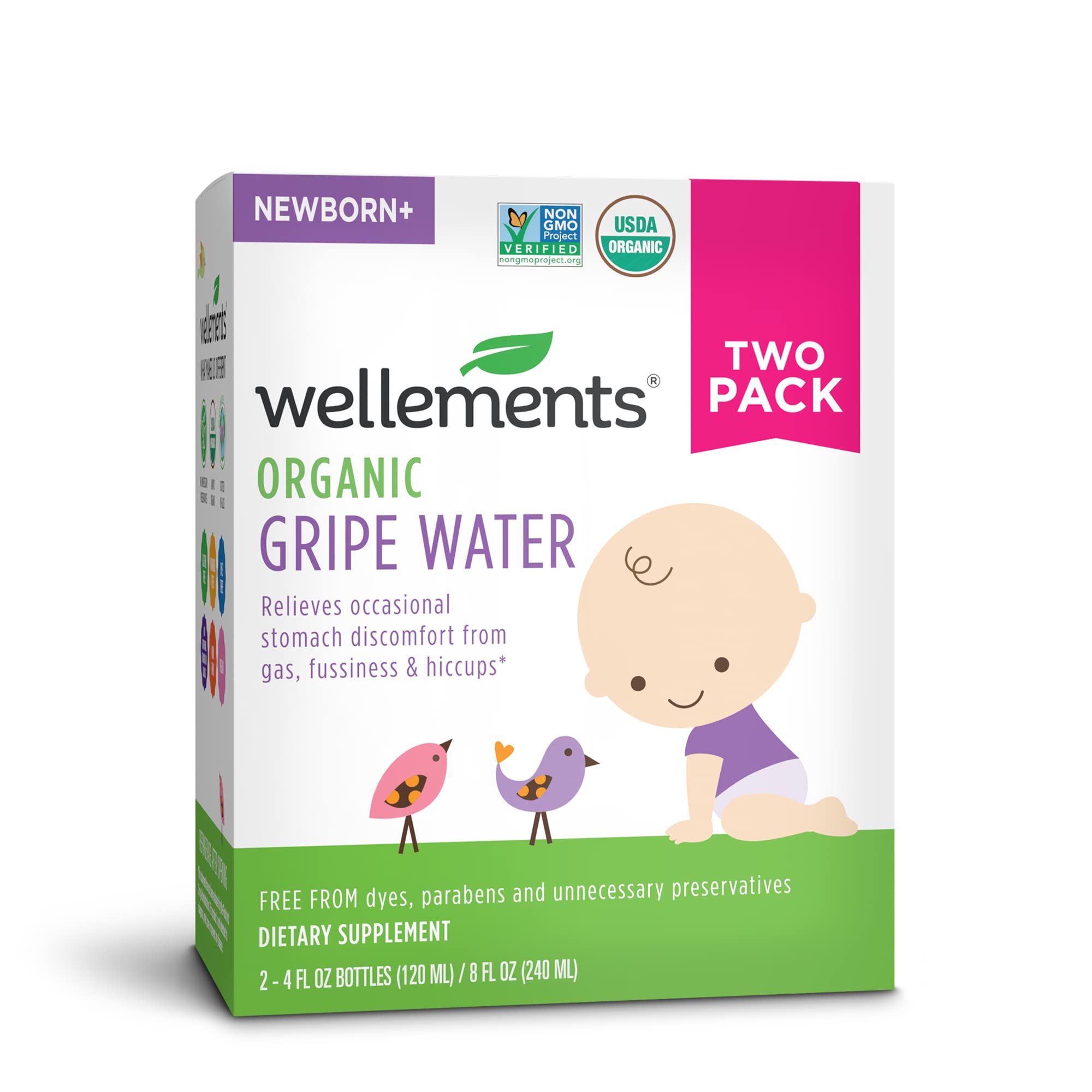 Foto 2 pulgar | Gripe Water Wellements  120 Ml (paquete De 2) Organic Newborn+ - Venta Internacional.