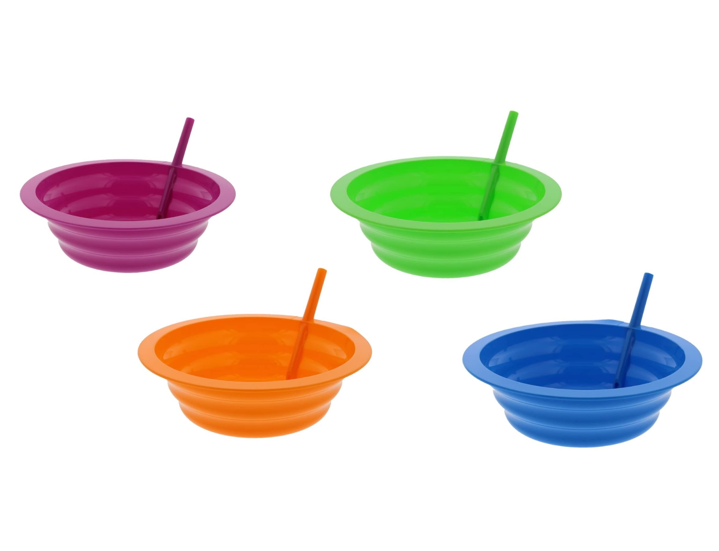 Foto 1 | Juego De Cuencos Con Pajita Arrow Home Products Sip-a-bowl  650 Ml  Paquete De 4 Unidades Para Niños - Venta Interna