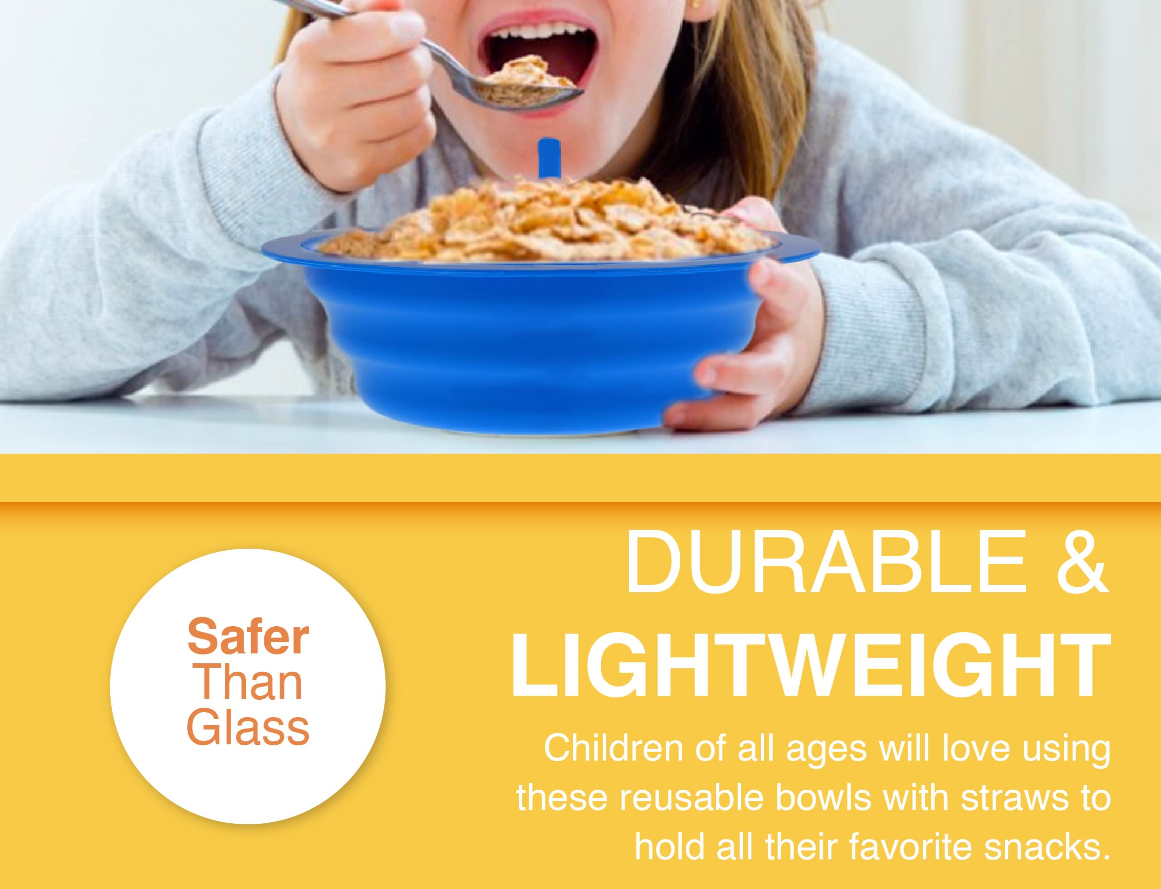 Foto 4 | Juego De Cuencos Con Pajita Arrow Home Products Sip-a-bowl  650 Ml  Paquete De 4 Unidades Para Niños - Venta Interna