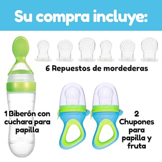 Foto 2 | Kit de Biberón Cuchara y Chupón 9 Piezas Azules