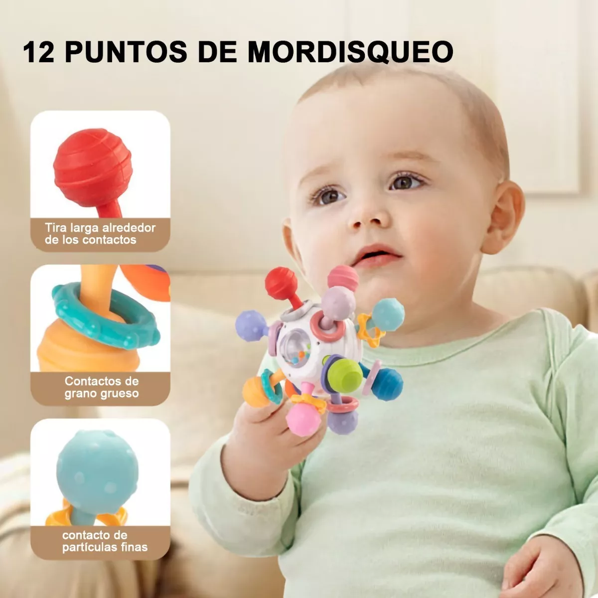 Foto 3 pulgar | Juguete Para La Dentición Del Bebé, Alivia Las Encías Multicolor