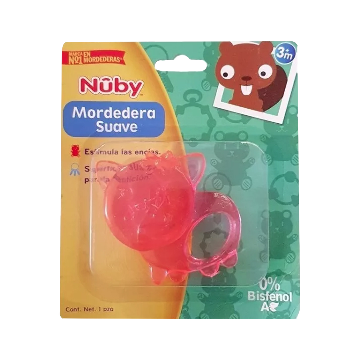 Foto 2 pulgar | Mordedera Suave Nuby Pig Rosa