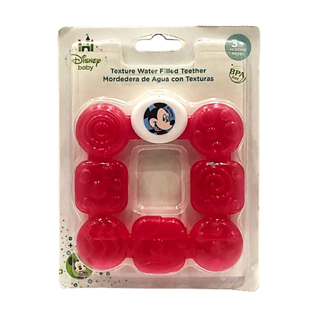 Mordedera De Agua Para Bebé Con Texturas Disney Baby Mickey Rojo