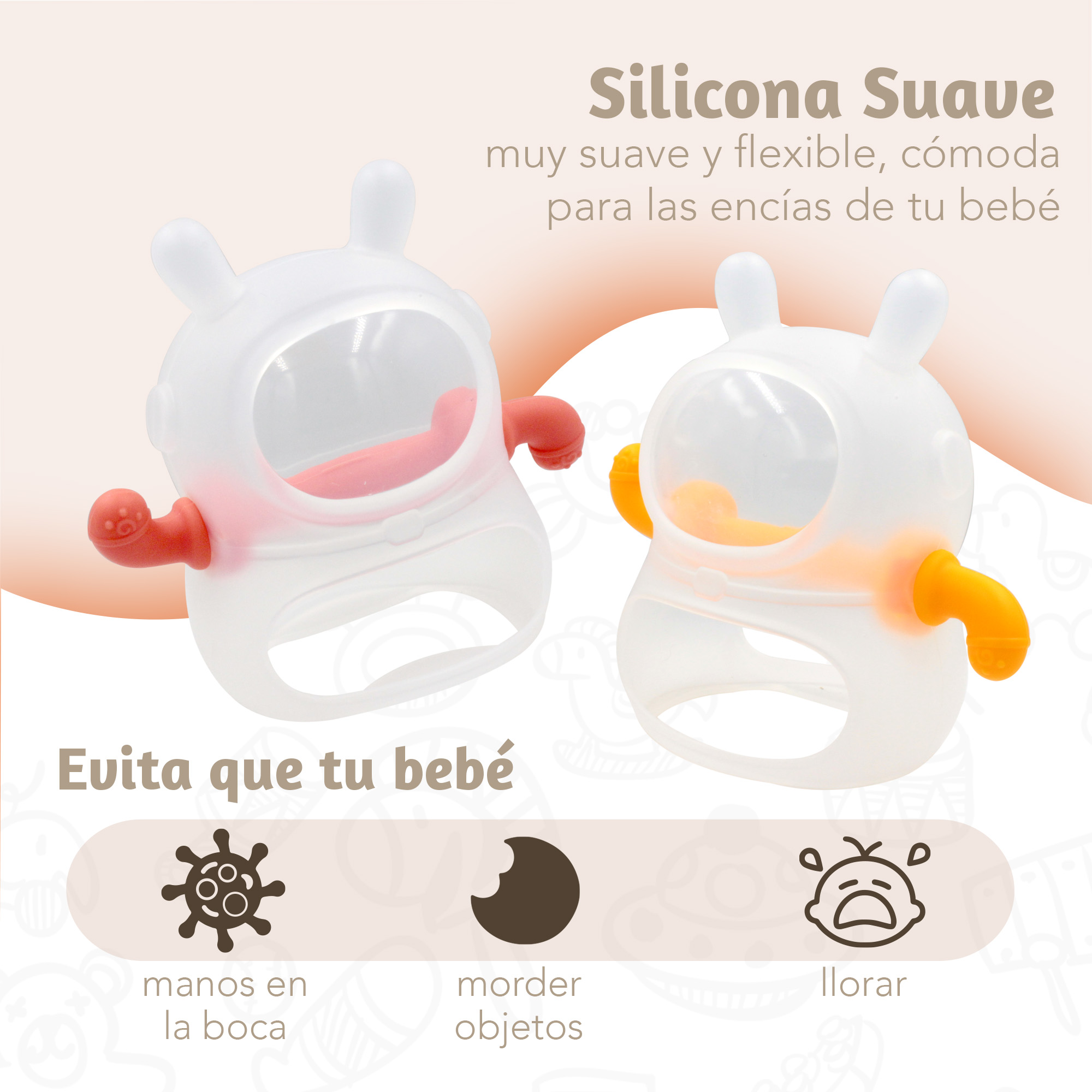 Foto 4 pulgar | Kool Baby Mordedera/mordedor De Silicón Para Bebé Conejo 3pz