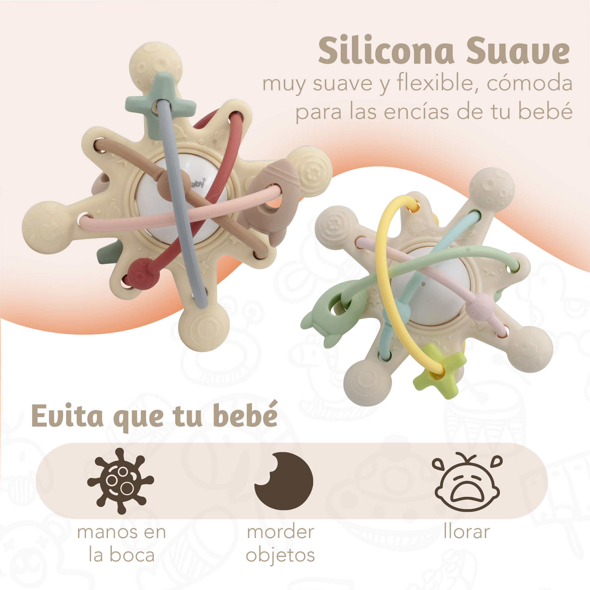 Foto 3 | Kool Baby Mordedera/mordedor De Silicón Para Bebé Bola 2 Pz