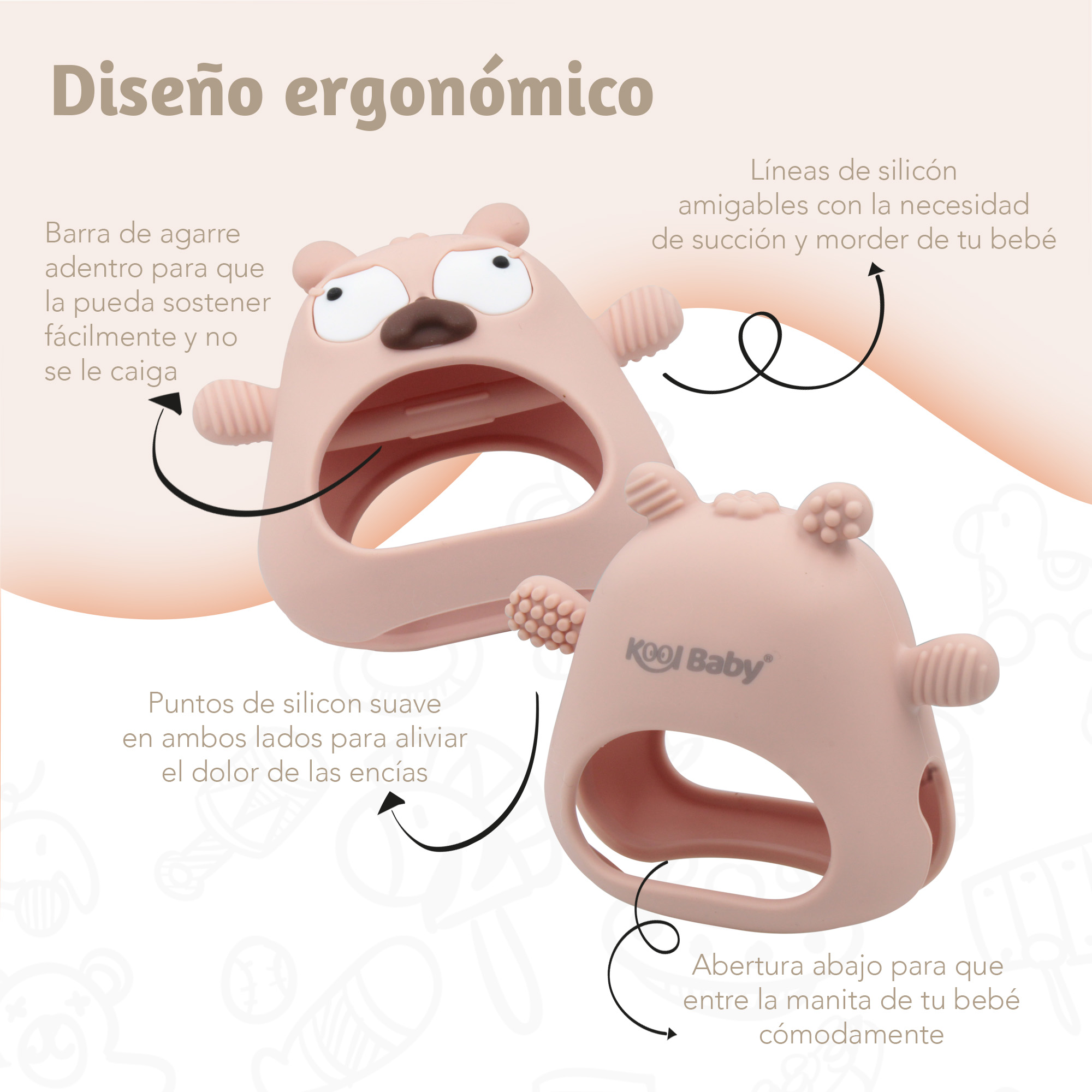 Foto 5 pulgar | Koolbaby Mordedera Guante Silicona Modelo Mascota 6-12 Meses
