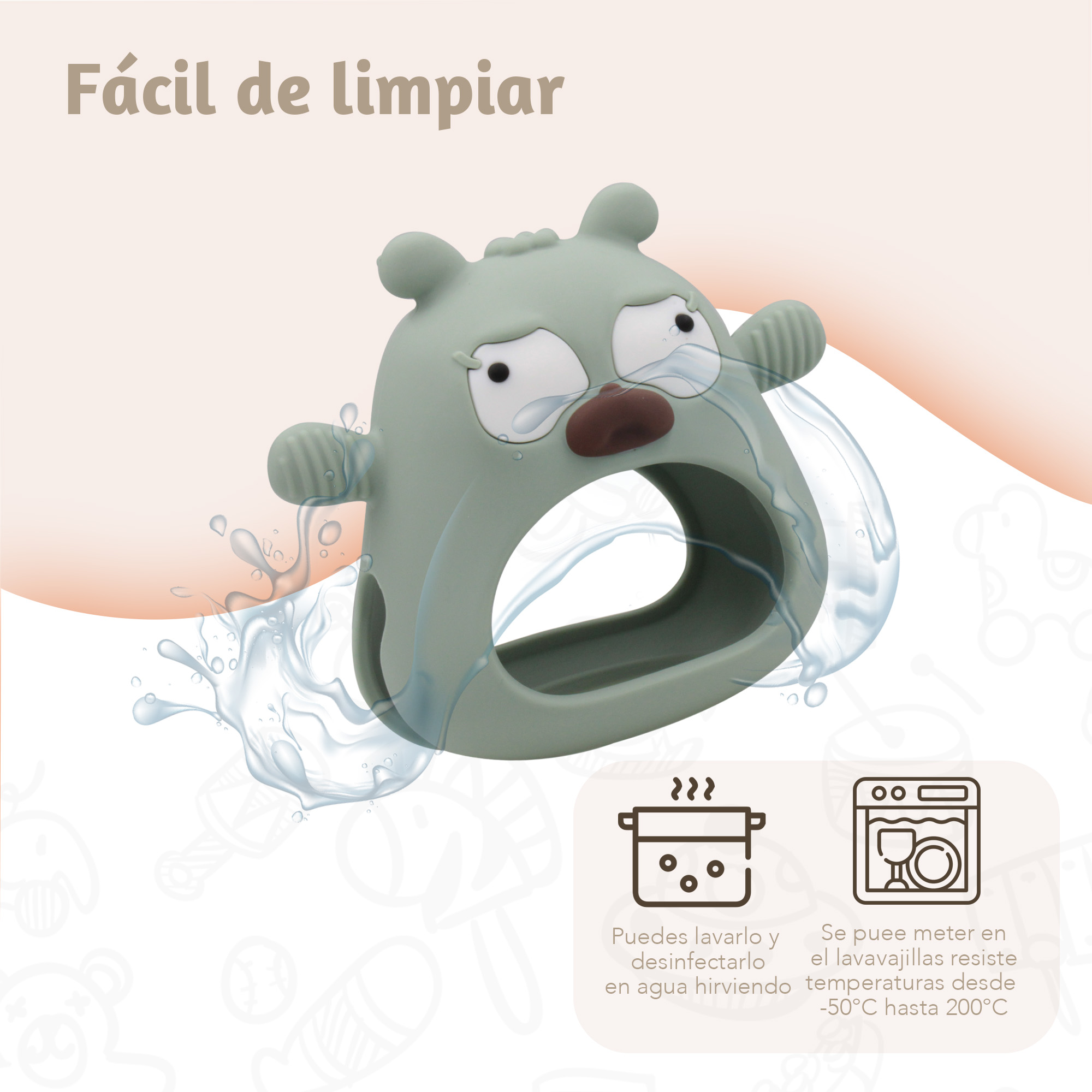 Foto 6 pulgar | Koolbaby Mordedera Guante Silicona Modelo Mascota 6-12 Meses