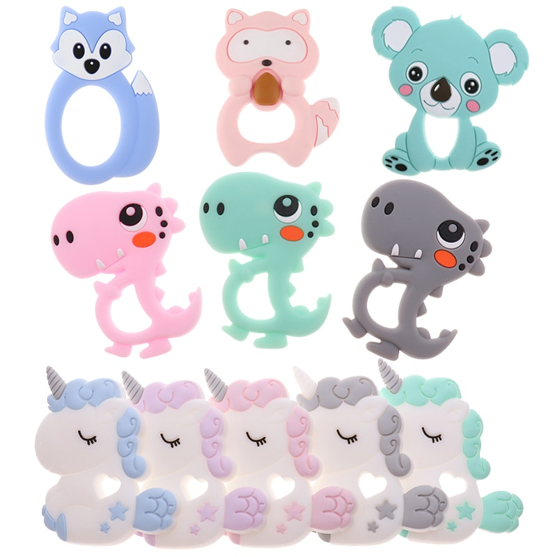 Foto 3 | Mordedor De Silicona Con Diseño De Dinosaurio Para Bebés, Libre De Bpa, 10 Unidades - Venta Internacional.