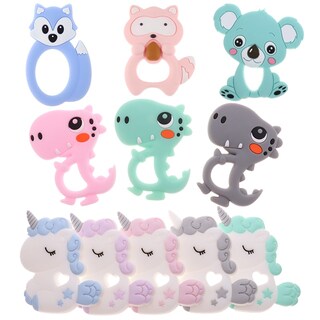 Foto 3 | Mordedor De Silicona Con Diseño De Dinosaurio Para Bebés, Libre De Bpa, 10 Unidades - Venta Internacional.