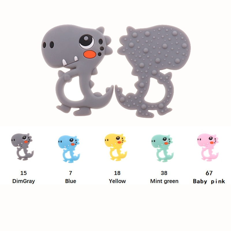 Foto 4 | Mordedor De Silicona Con Diseño De Dinosaurio Para Bebés, Libre De Bpa, 10 Unidades - Venta Internacional.