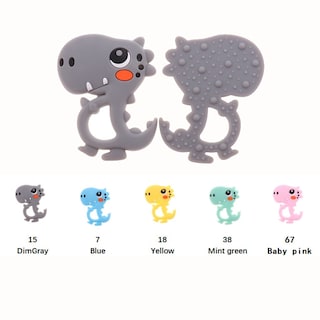 Foto 4 | Mordedor De Silicona Con Diseño De Dinosaurio Para Bebés, Libre De Bpa, 10 Unidades - Venta Internacional.