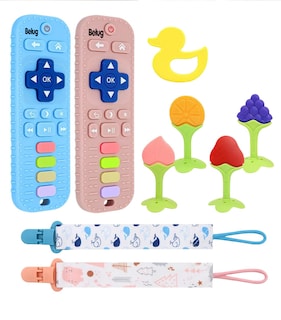 Foto 1 | Juguete Control Remoto Bebés La Dentición Del Bebé 9 Piezas Color Blue Pinkremote Control, Belug Colores