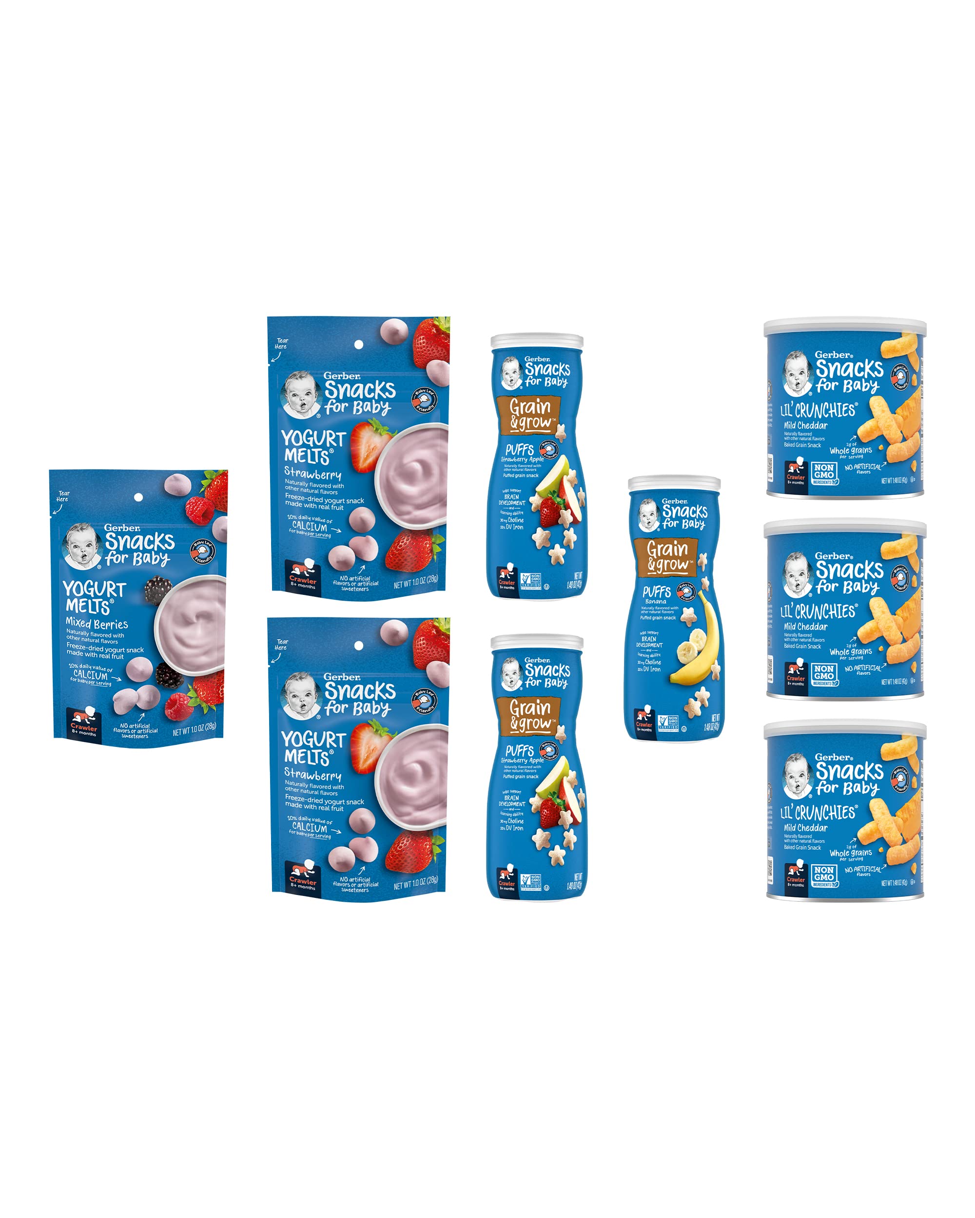 Foto 2 pulgar | Snacks Gerber Variety Pack: Yogur Derretido, Bollos Y Crujientes - Venta Internacional.