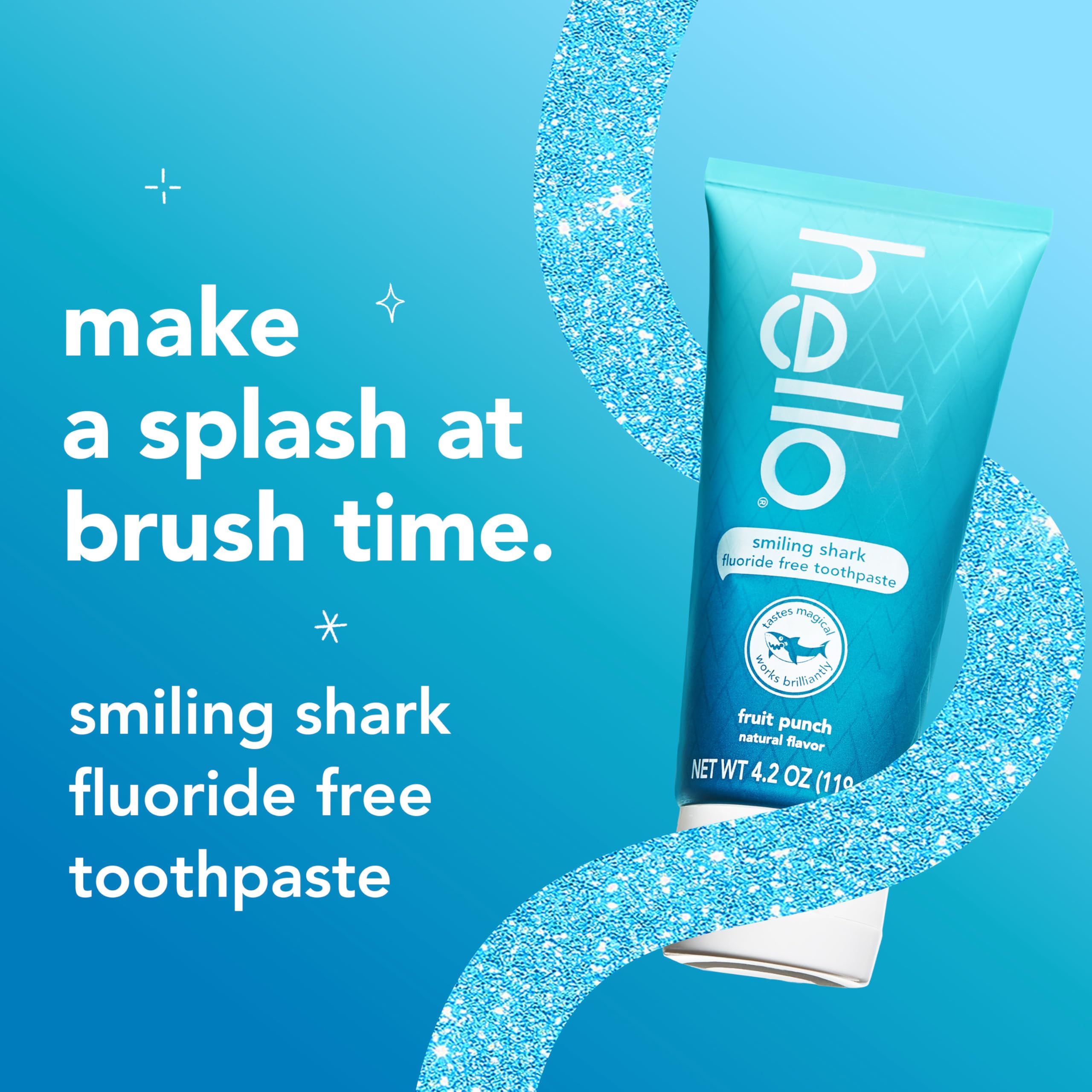 Foto 2 | Pasta De Dientes Hello Smiling Shark Fruit Punch Sin Flúor 125 Ml X3 - Venta Internacional.