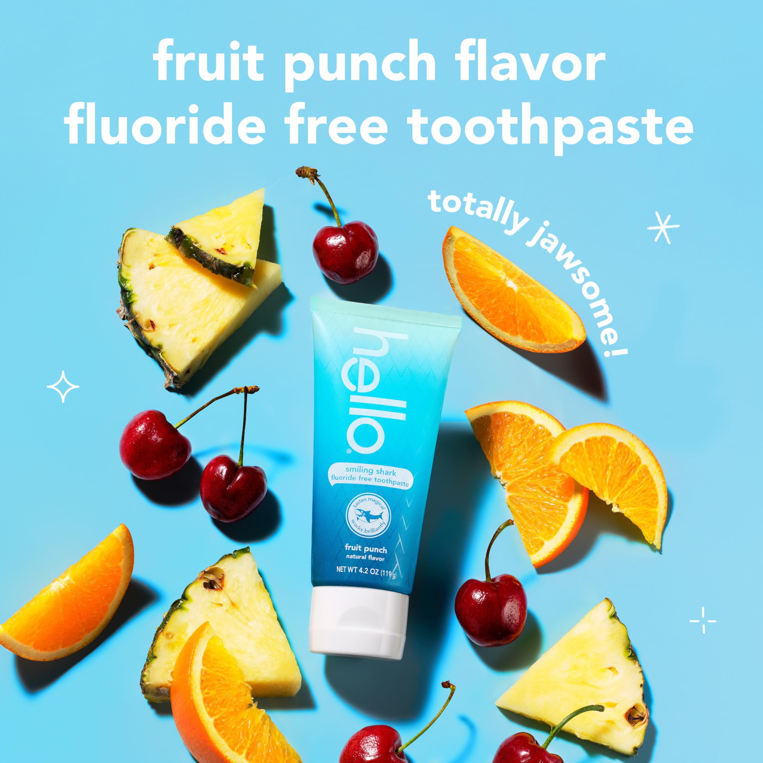 Foto 5 pulgar | Pasta De Dientes Hello Smiling Shark Fruit Punch Sin Flúor 125 Ml X3 - Venta Internacional.