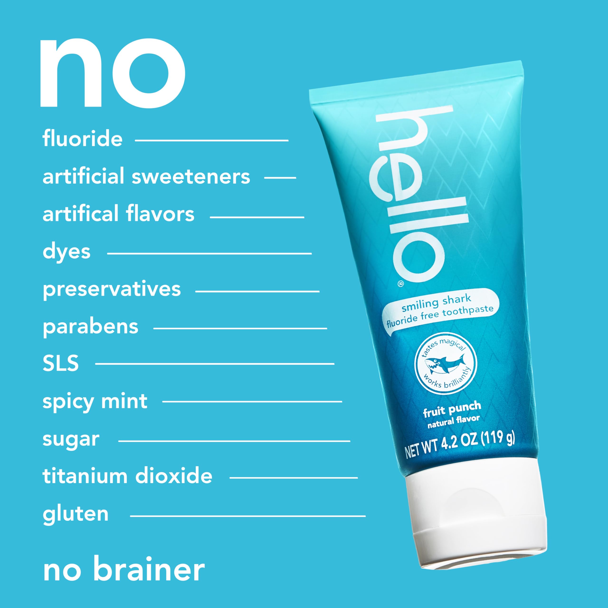 Foto 7 pulgar | Pasta De Dientes Hello Smiling Shark Fruit Punch Sin Flúor 125 Ml X3 - Venta Internacional.