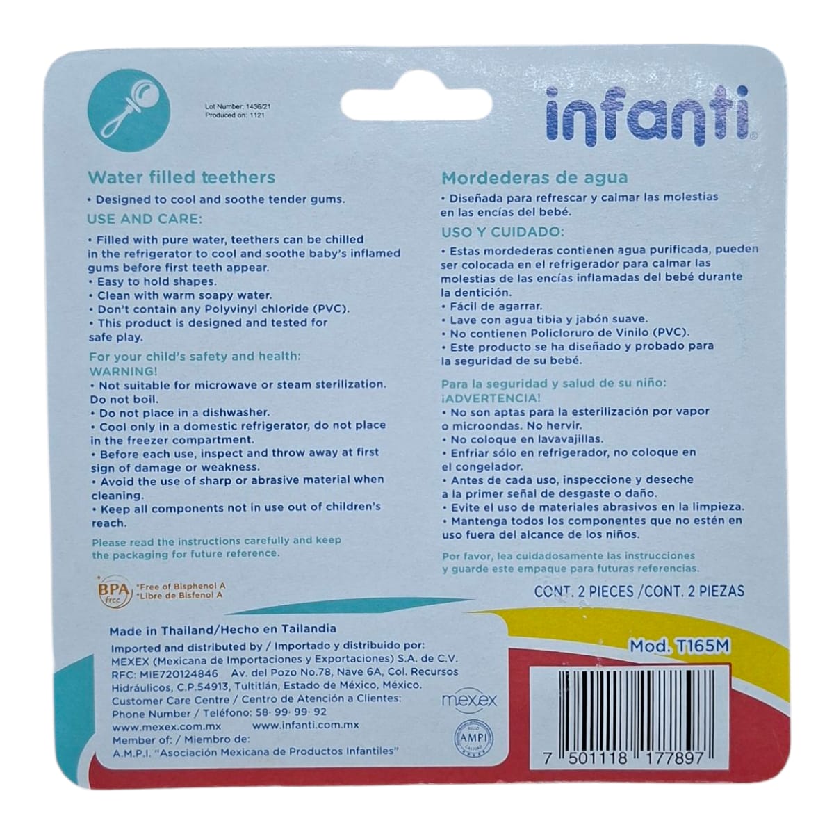 Foto 2 | Mordedera De Agua Para Bebe Infanti