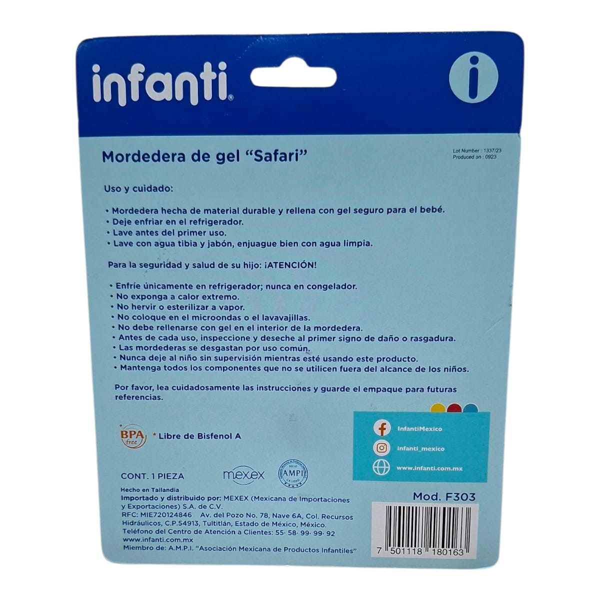Foto 2 | Mordedera Infanti Safari Para Bebe