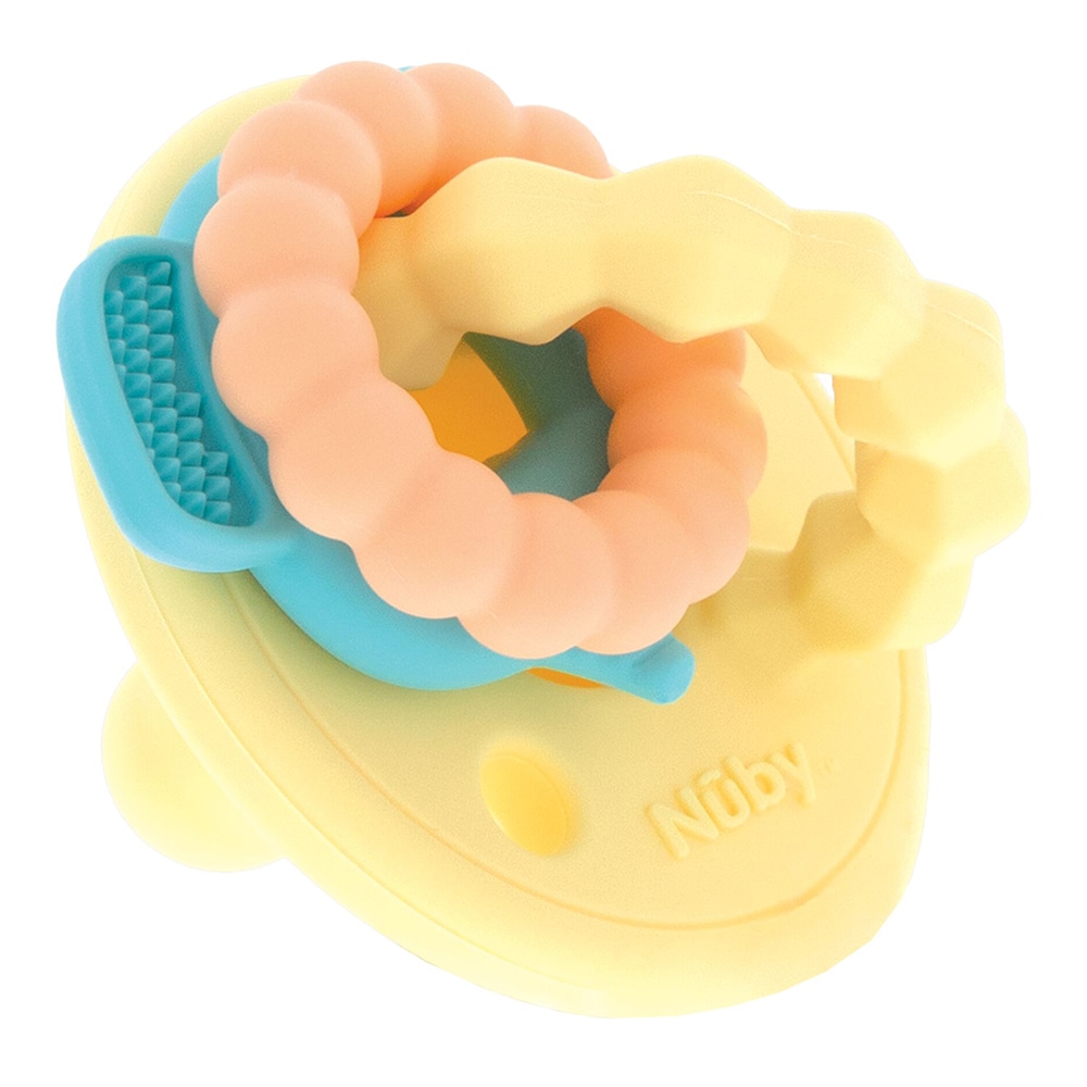 Chupón Charm Y Mordedera Para Bebé  Color Amarillo  Nuby8699am $189