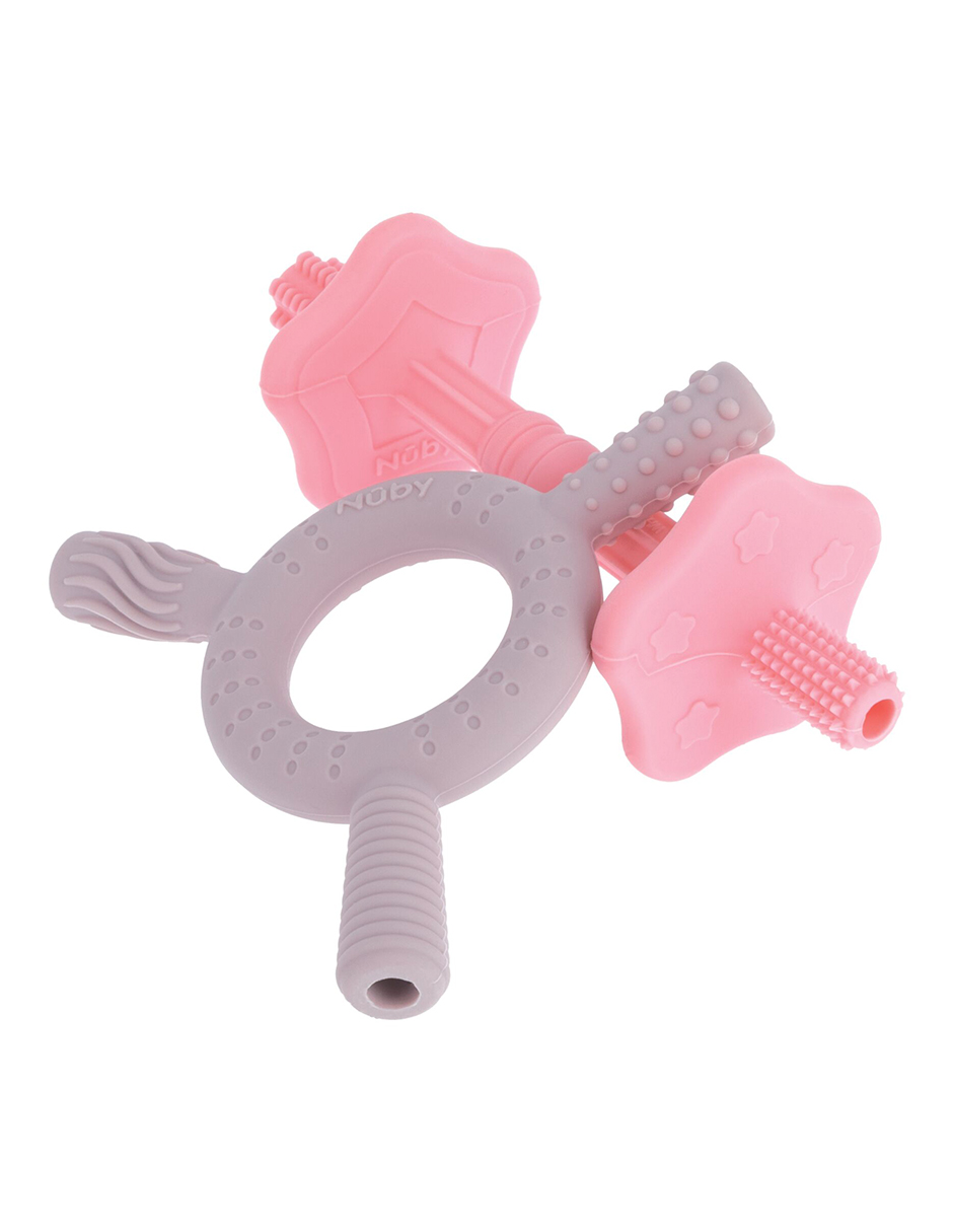 Foto 4 pulgar | Paquete 2 Mordederas Tubitos Sensoriales Estrella Y Tritubo Para Bebé  Multicolor  Nuby81179rl