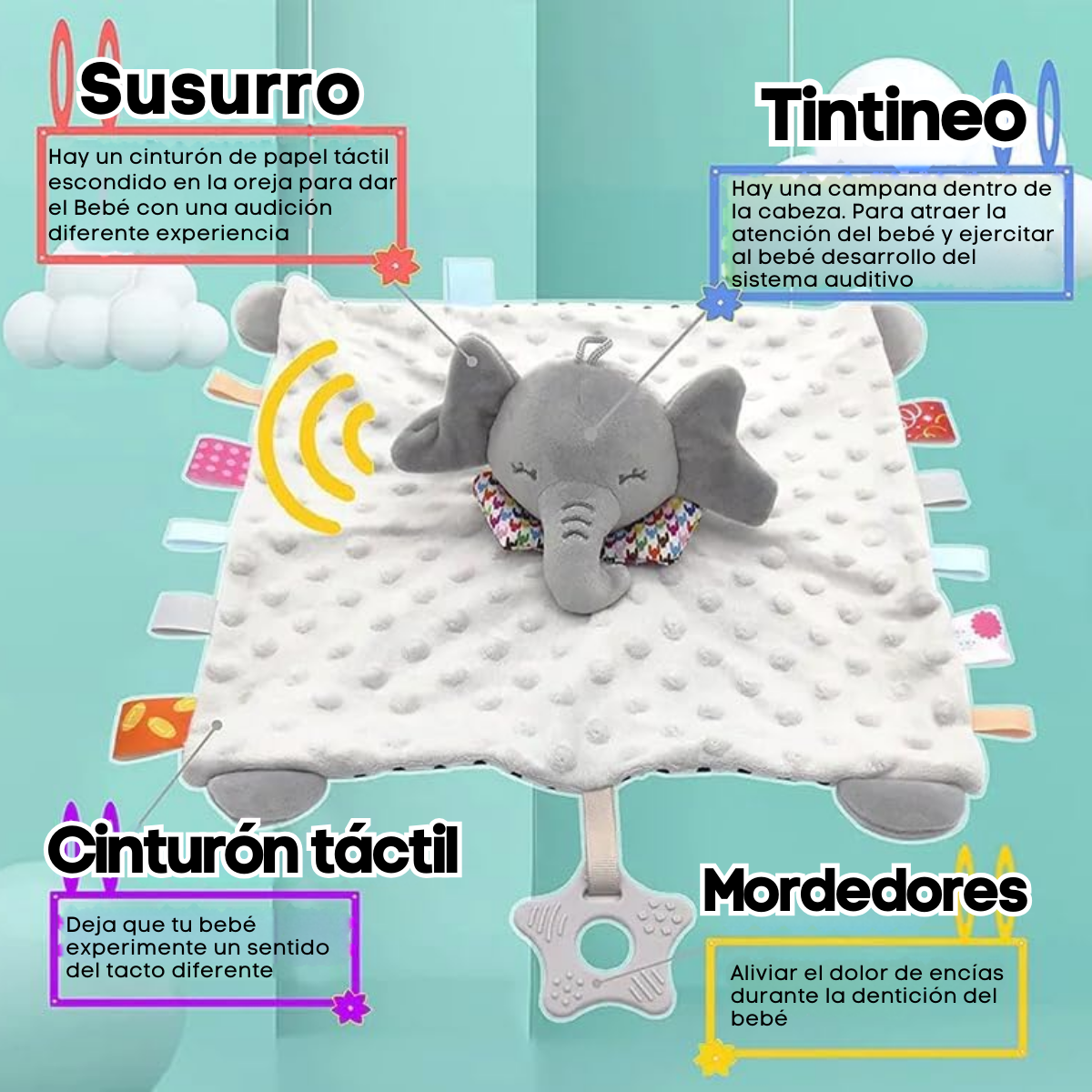 Foto 3 pulgar | Manta con Mordedera para Bebé