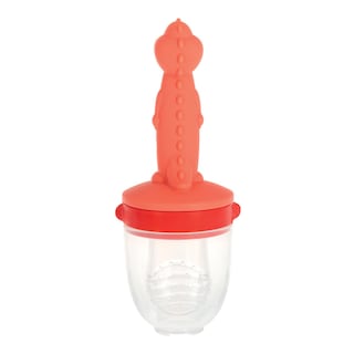 Foto 3 | Dispensador De Alimentos De Silicón Con Mango Mordedera Pára Bebé Color Naranja Nuby7113di