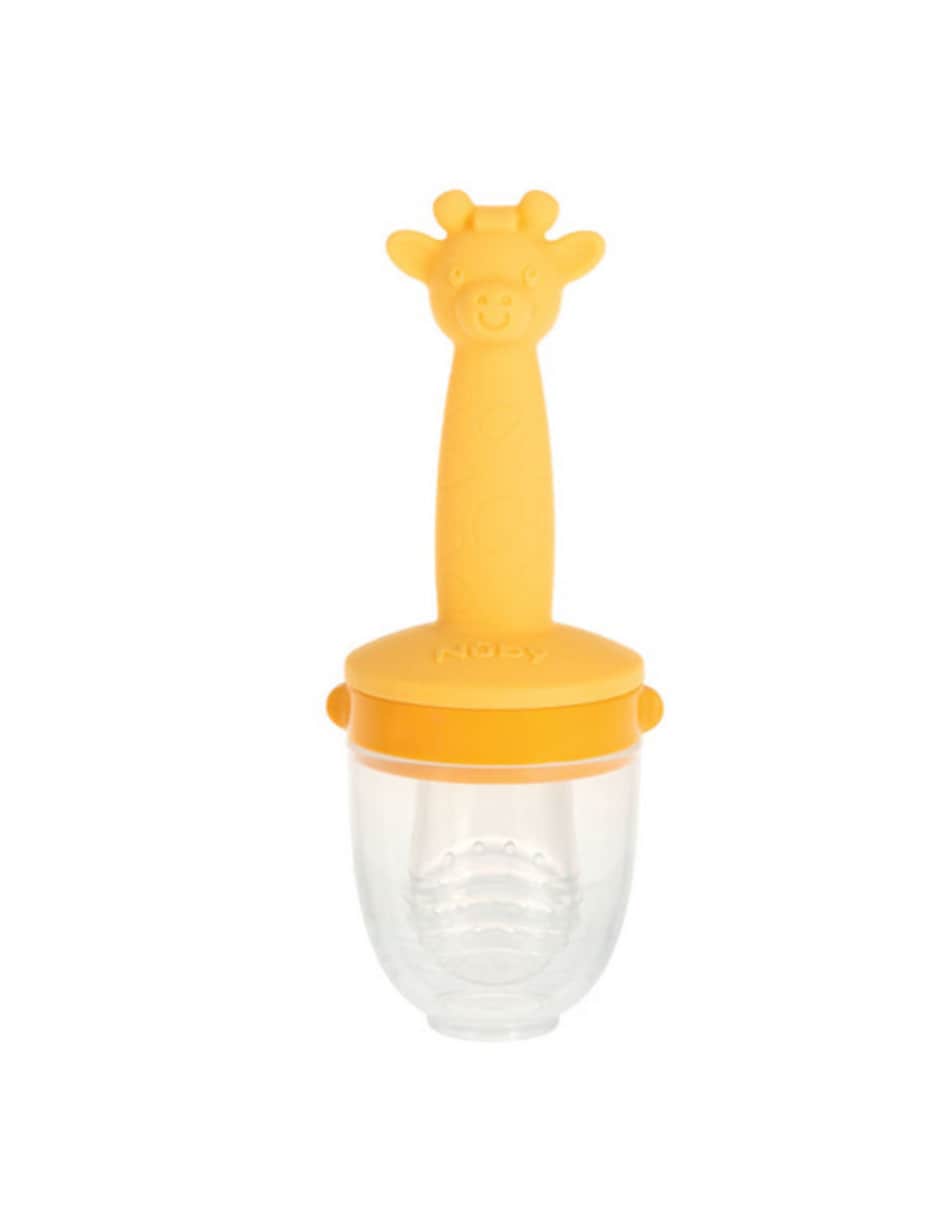 Dispensador De Alimentos De Silicón Con Mango Mordedera Para Bebé  Color Amarillo  Nuby7113ji $269