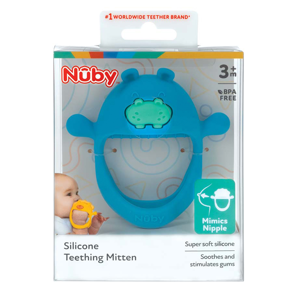 Foto 2 pulgar | Guante Mordedera De Silicón Para Bebé  Color Azul  Nuby6960az