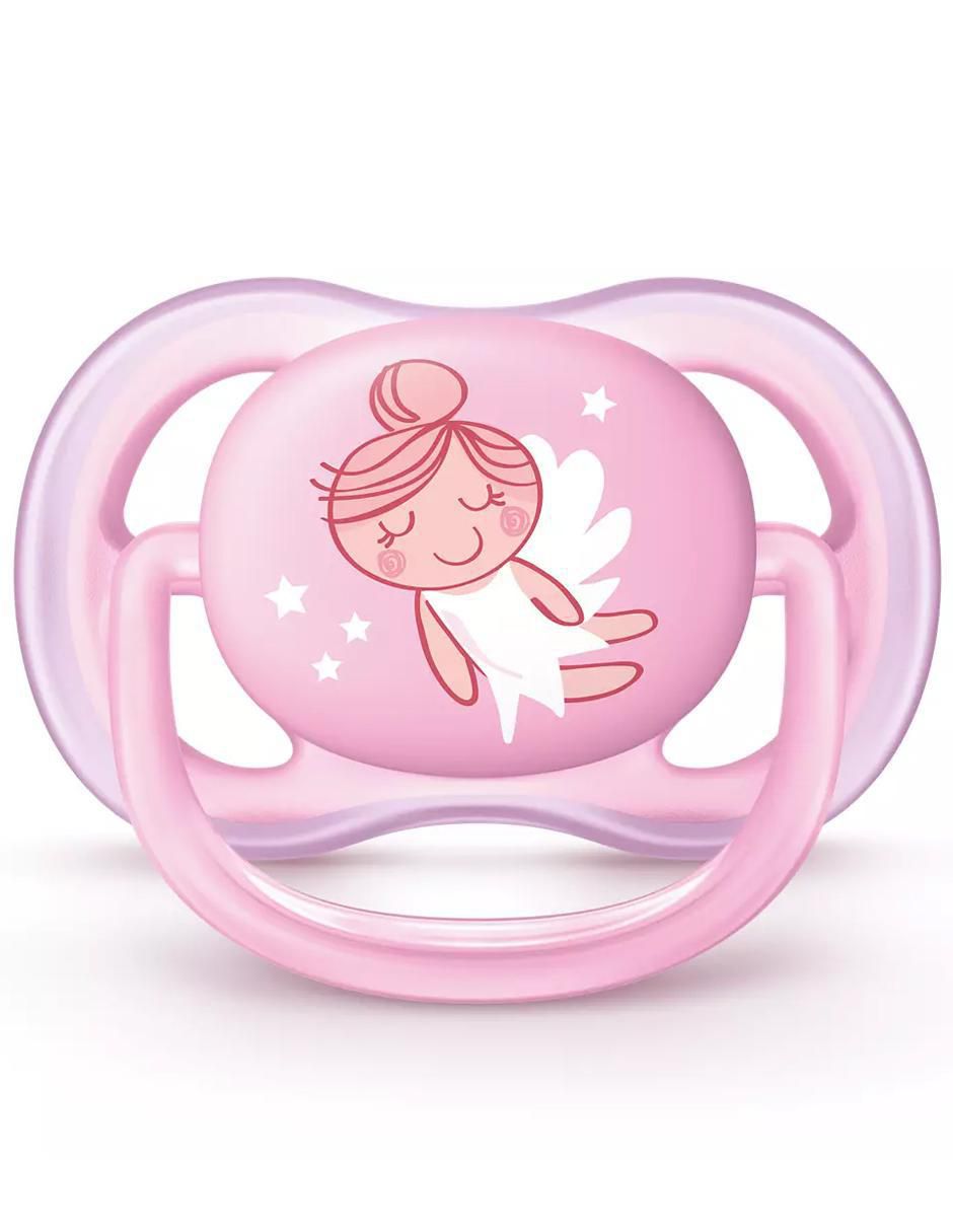 Chupón Ultra Air Avent 0-6m 1pz Decorado Rosa