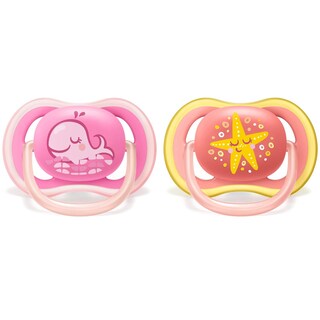 Foto 1 | Chupón Ultra Air Avent 6-18m 2pz Rosa con Diseño de Ballena