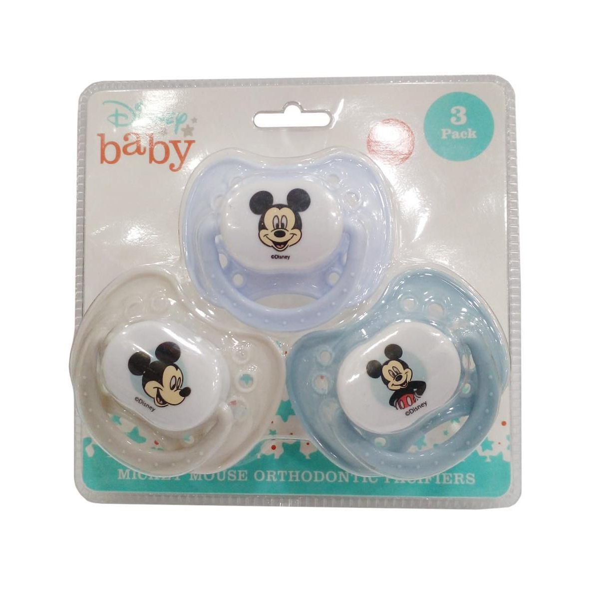 Foto 3 pulgar | Chupón Ortodóntico Disney Baby Mickie 3pz Azul Gris